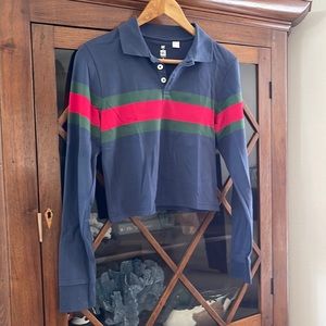 Cropped polo shirt